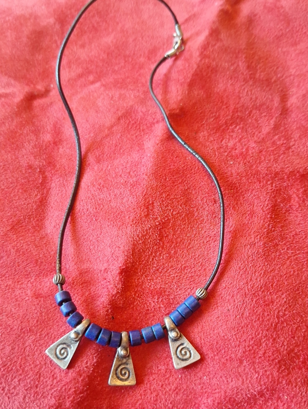 Blue Beaded Pendant Necklace - Women Jewelry Greek Festival Jewlery